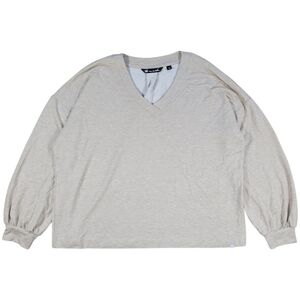 Travis Mathew Top Womens XXL Cream Beige Long Weekend V-Neck Pullover Sweatshirt